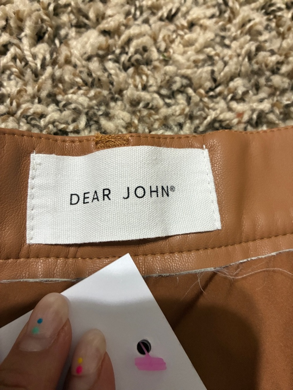 Dear John Tan Faux-Leather High-Waist Bermudas - Picture 3 of 11